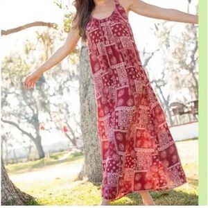 Natural Life Red Bandana Hadley Dress Size S‎